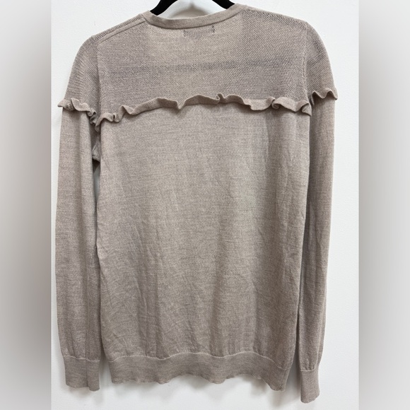 V-Neck Sweater with Ruffle Detail EUC size large - Picture 3 of 4